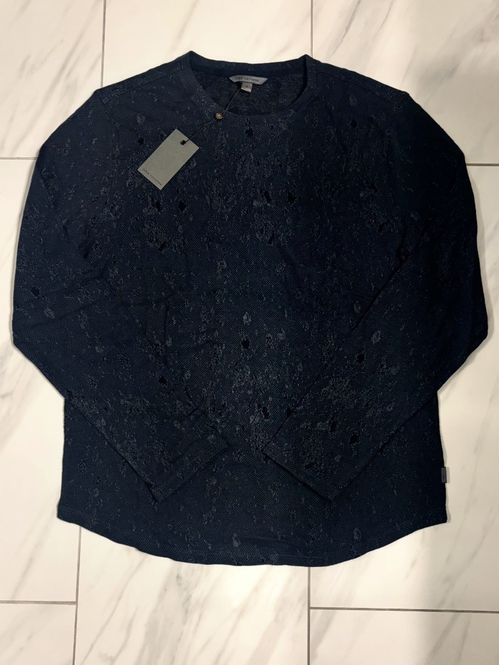 Men’s John Varvatos Vera Jacquard Textured Crewneck Sweater